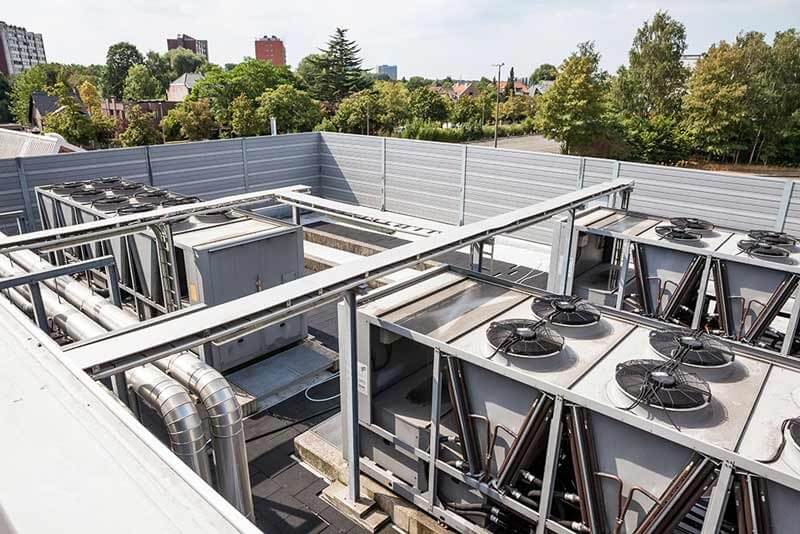 Commercial rooftop HVAC equipment installation and cooling systems for large commercial buildings in Wilmington, NC