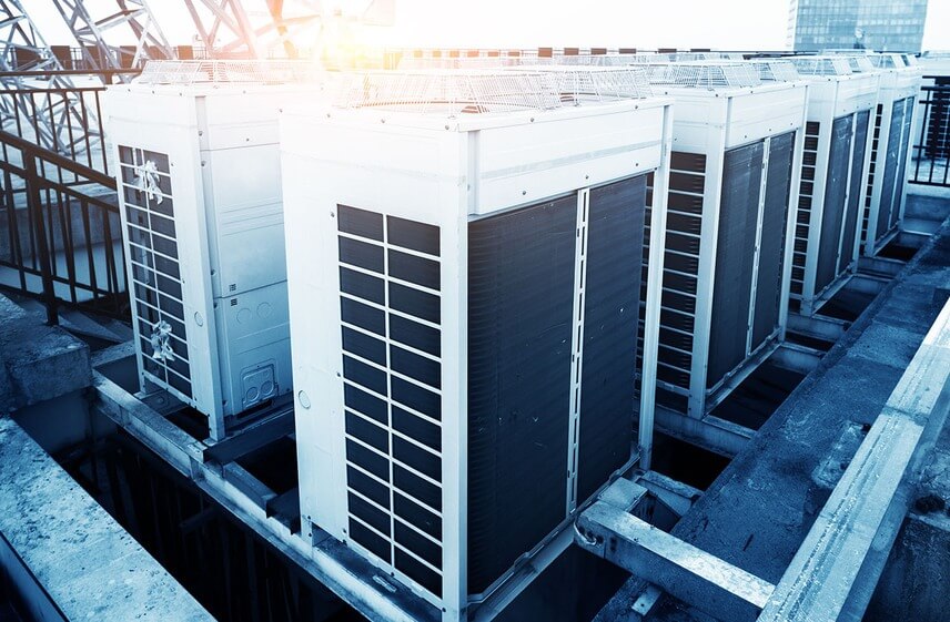 Rooftop condensing units serviced by commercial HVAC company in Wilmington, NC
