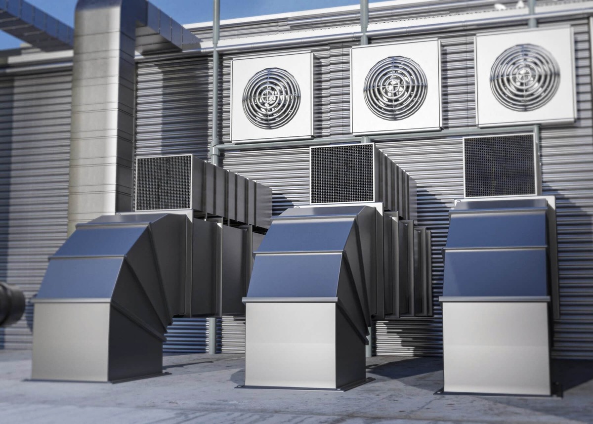 Large-scale ductwork and exhaust systems representing quality commercial HVAC services